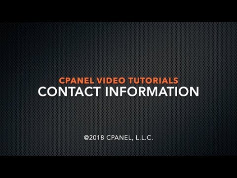 cPanel Tutorials: Contact Information